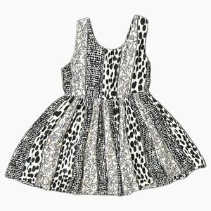 Billabong Sleeveless Dress Cotton Black White Block Pattern Women’s Size Small